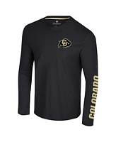 Colosseum Men's Black Colorado Buffaloes Logo Lockup 3-Hit Active Blend Long Sleeve T-Shirt