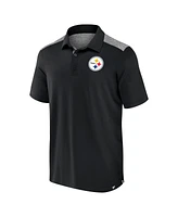 Fanatics Men's Black Pittsburgh Steelers Long Shot Polo Shirt