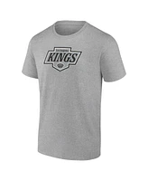 Fanatics Men's Heather Gray Los Angeles Kings New Primary Logo T-Shirt