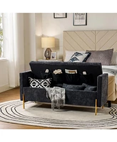 Hulala Home Angelus Modern Upholstered Flip Top Storage Bench