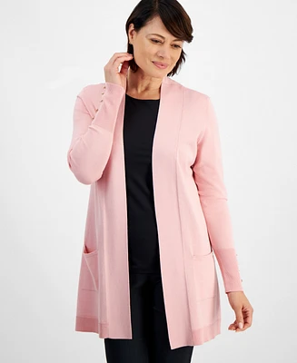Jm Collection Women's Button-Sleeve Flyaway Cardigan, Xs-4X, Created for Macy's