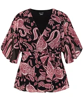 City Chic Women's Paisley Level Top