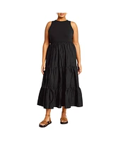 City Chic Women's Chelsea Mixed Media Dress