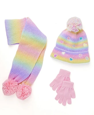 InMocean Big Girls Hat, Glove, Scarf, 3 piece set