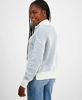 Ultra Flirt Juniors' Chenille Half-Zip Sweater