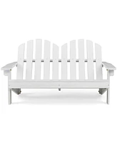 2 Person Fir Wood Adirondack Chair with High Backrest