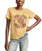 Lucky Brand Women's Cotton Sun & Moon Floral Classic T-Shirt