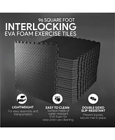 BalanceFrom Fitness 96 Sq Ft Interlocking Eva Foam Exercise Mat Tiles, Black