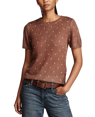 Lucky Brand Women's Dot Print Short-Sleeve Knit Top