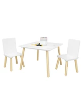 Sturdy Kids Table and Chairs Set in White