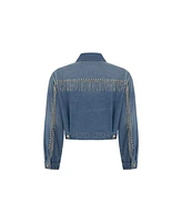 Nocturne Women's Denim Jacket with Stone Embroidery