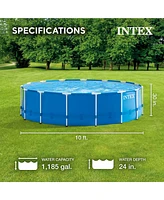 Intex 28201EH 10' x 30" Metal Frame Round Above Ground Swimming Pool with Pump