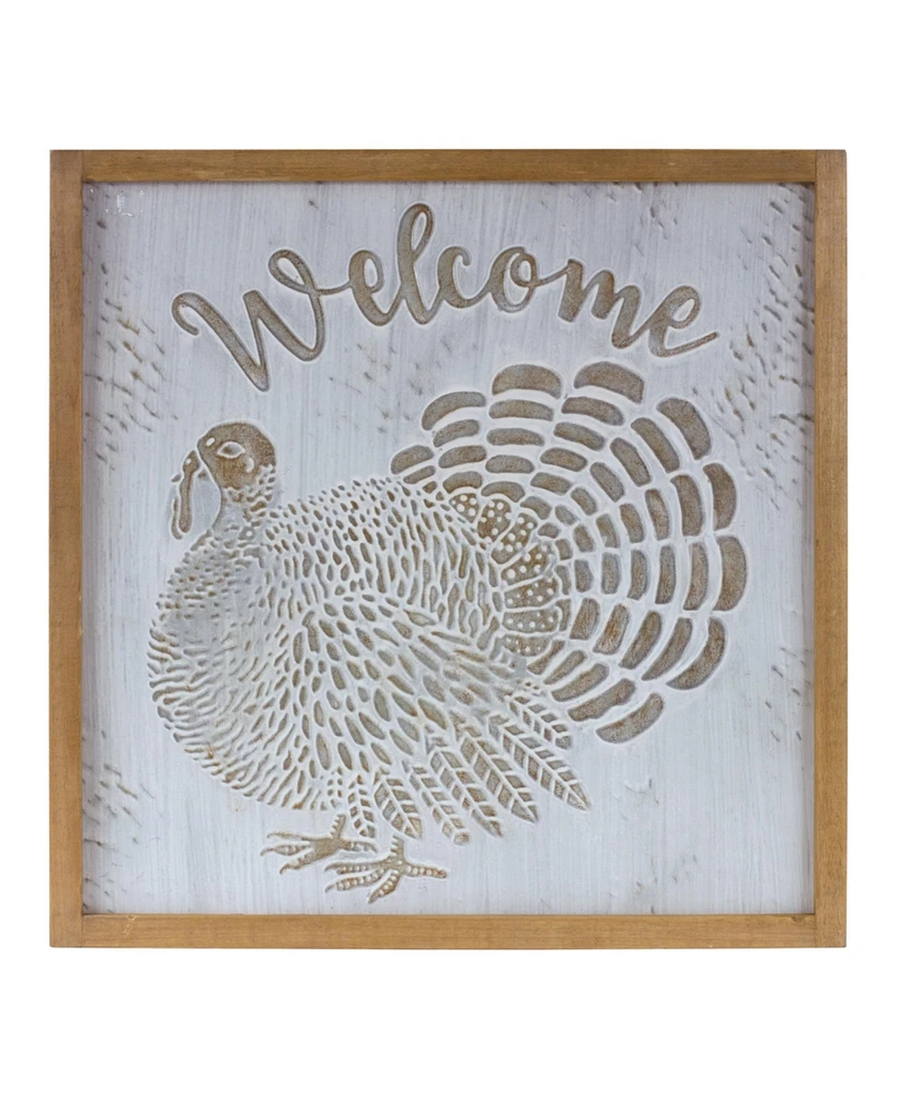 Slickblue Metal Welcome Turkey Sign 20"sq