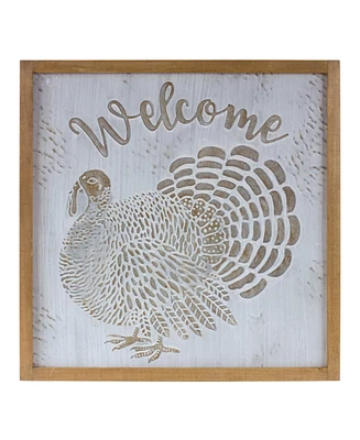 Slickblue Metal Welcome Turkey Sign 20"sq