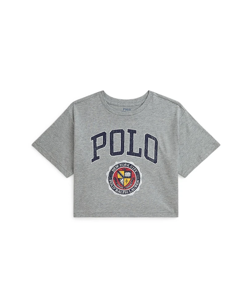 Polo Ralph Lauren Big Girls Logo Crest Cotton Jersey Boxy Tee