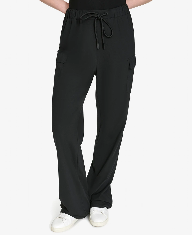 Halston Women's Mid-Rise Drawstring Cargo Pants