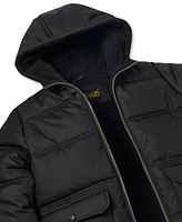 Ixtreme Big Boys Fleece-Lined Full-Zip Hooded Puffer Jacket with Ribbed-Knit Beanie