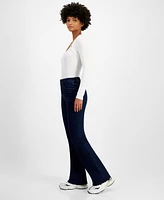 Tinseltown Juniors' High-Rise Zip-Front Flare-Leg Jeans