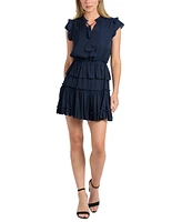 Sam Edelman Women's Ruffled Tie-Neck Tiered Dress