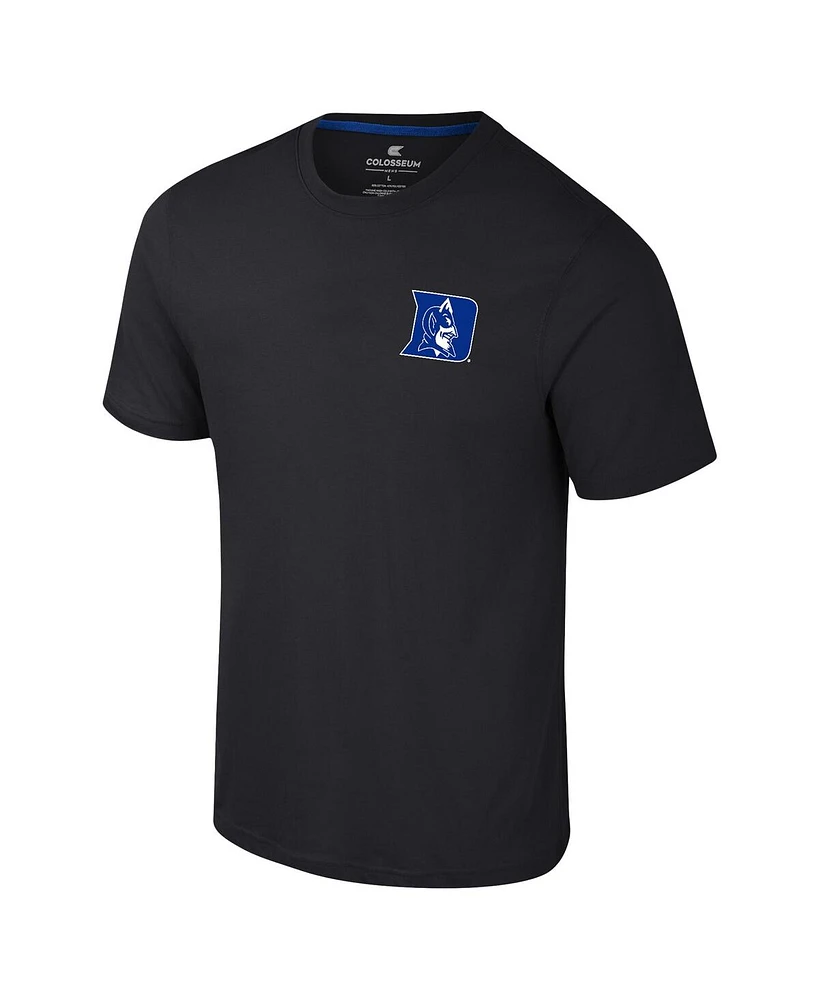 Colosseum Men's Duke Blue Devils Logo Lockup 2-Hit Active Blend T-Shirt