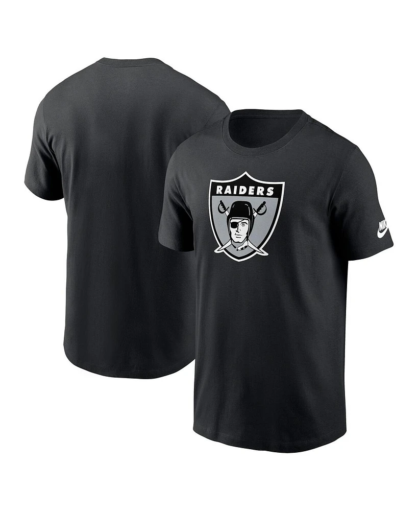 Nike Men's Black Las Vegas Raiders Rewind Logo Essential T-Shirt