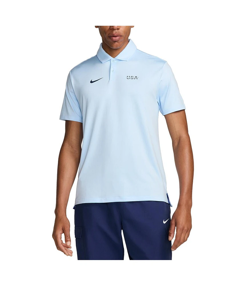 Nike Men's Light Blue Team Usa Tour Performance Polo