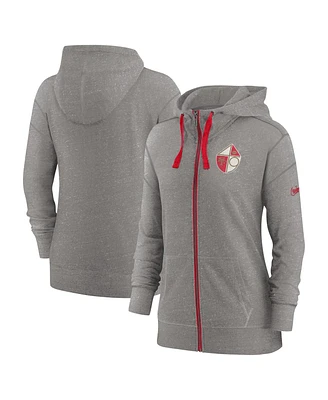 Nike Women's Heather Charcoal San Francisco 49ers Gym vintage-like Full-Zip Hoodie