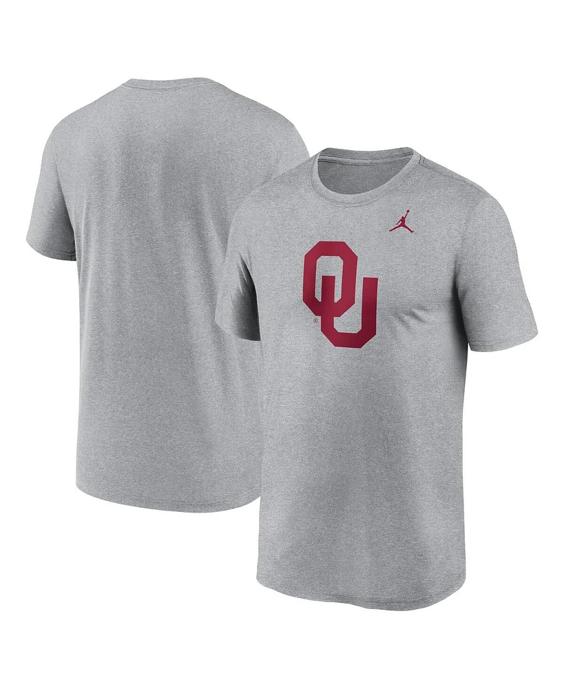 Jordan Men's Heather Gray Oklahoma Sooners Primetime Legend Logo T-Shirt