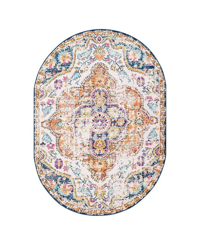 Main Street Rugs Lyon LYN836 5'x7' Oval Area Rug