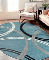 Main Street Rugs Alba 377 5'x7' Oval Area Rug