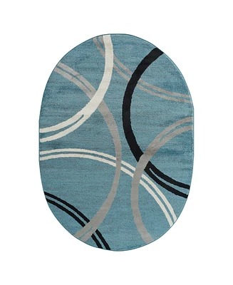 Main Street Rugs Alba 377 5'x7' Oval Area Rug