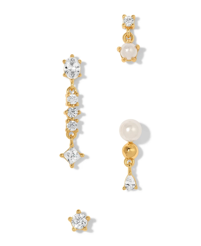 Girls Crew Crystal Imitation Pearl Coco Earring Set