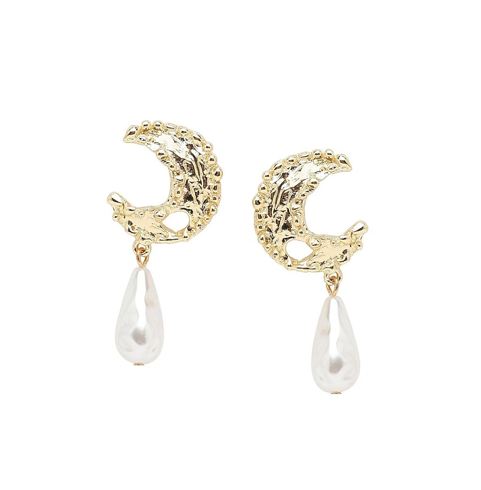 Sohi Women's Moon Drop Earrings