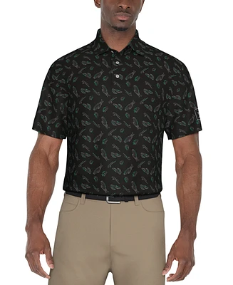 Pga Tour Men's Short Sleeve Golf Bag Graphic Polo Shirt