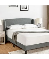 Hulala Home Gerald Modern Upholstered Wingback Platform Bed