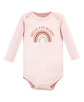 Hudson Baby Girls Cotton Long-Sleeve Bodysuit, Pant and Shoe Set, Sunshine Rainbows, 9-12 Months