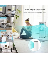 Slickblue 4-in-1 Evaporative Air Cooler with 12L Water Tank and 4 Ice Boxes-White