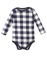 Hudson Baby Baby Boys Hudson Cotton Long-Sleeve Bodysuits, Brown Navy Mamas 5-Pack