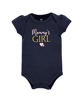 Hudson Baby Girls Cotton Bodysuit and Pant Set Mommy Pink Navy