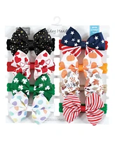 Hudson Baby Baby Girls Cotton and Synthetic Headbands, First Holidays, 0-24 Months