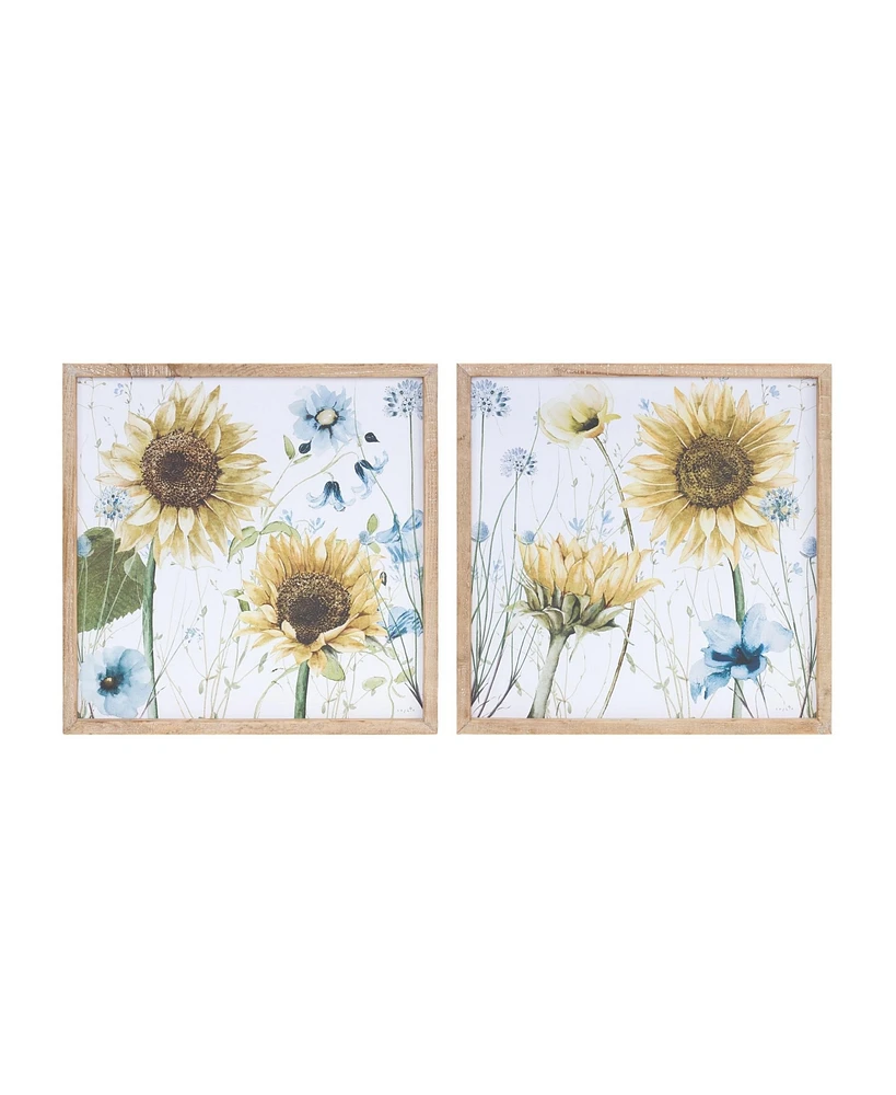 Slickblue Framed Sunflower Floral Print (Set of 2)