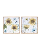 Slickblue Framed Sunflower Floral Print (Set of 2)