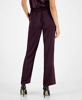 Anne Klein Women's Pull-On High-Rise Satin Pants