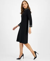 Anne Klein Women's Rhinestone-Embellished Sweater Dress