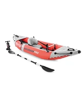 Intex Excursion Pro K1 Single Person Inflatable Vinyl Fishing Kayak w/ Oar/Pump