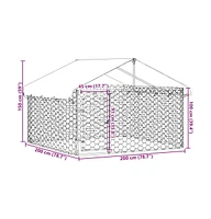 vidaXL Outdoor Dog Kennel with Roof 78.7"x78.7"x59.1"