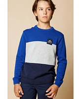 B by Brooks Brothers Big Boys Colorblock Sweater With Patch