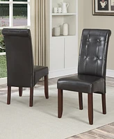 Verona Faux Leather Set of 2 Tufted Parson Chairs