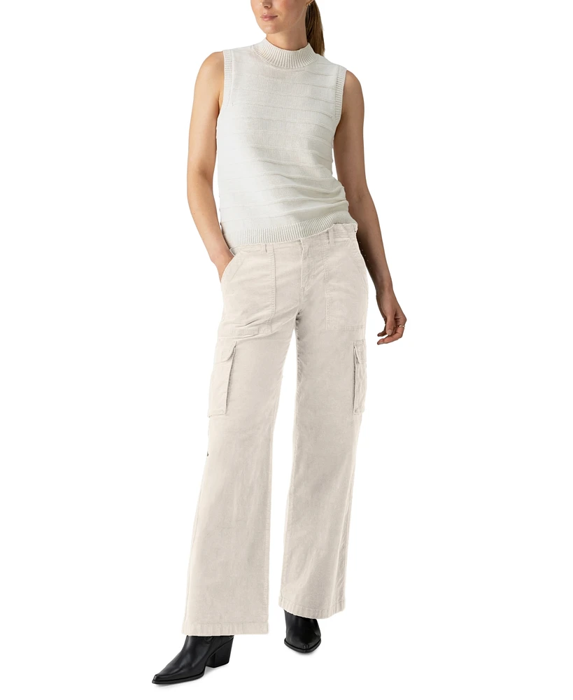 Sanctuary Women's Reissue Baby Cord Wide-Leg Cargo Pants