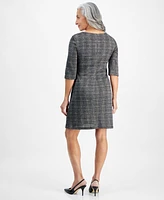 Connected Petite 3/4-Sleeve Sheath Dress